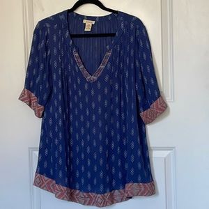 Sundance Blue Mixed Print Tunic Medium